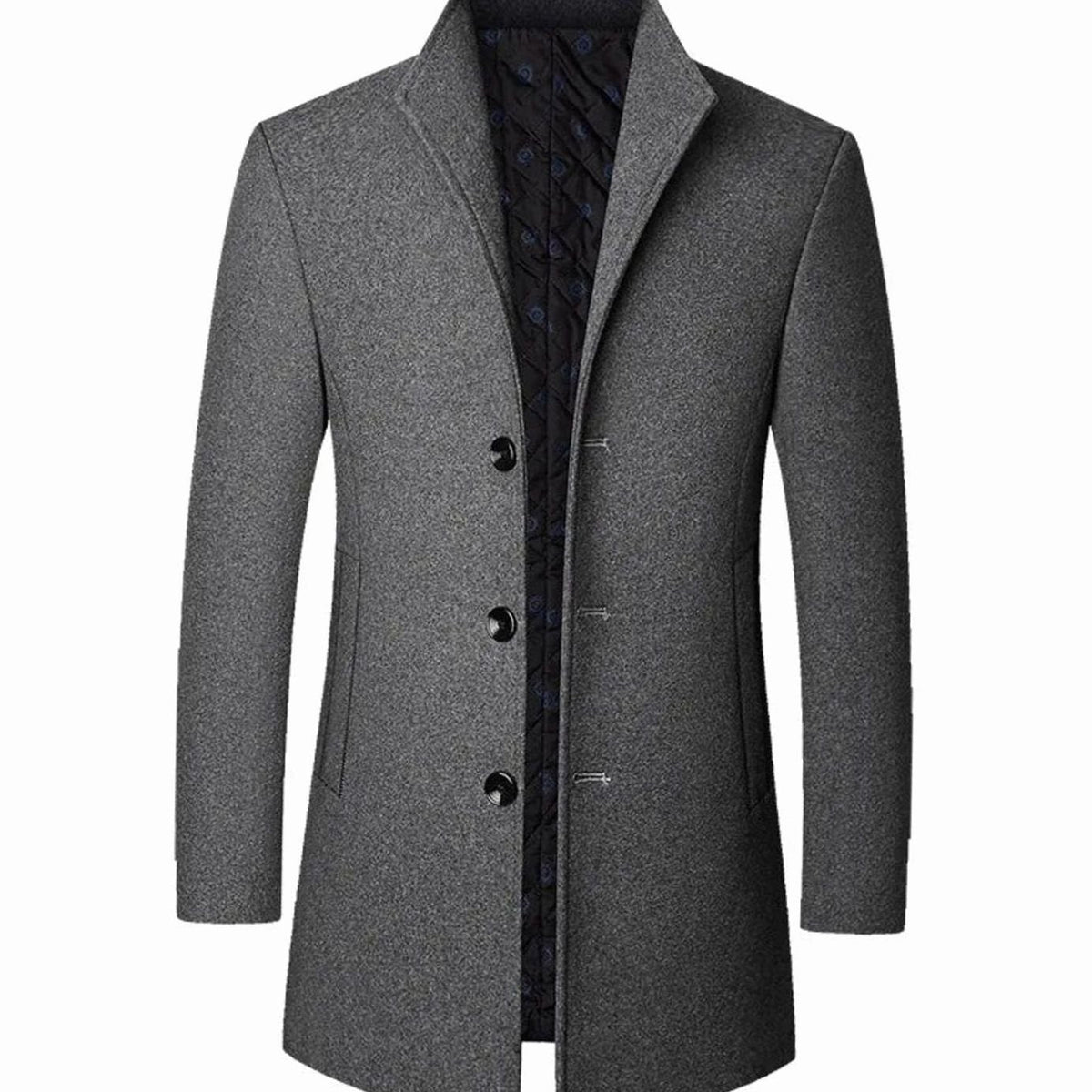 Men's Overcoat | Stand Collar & Tailored Fit