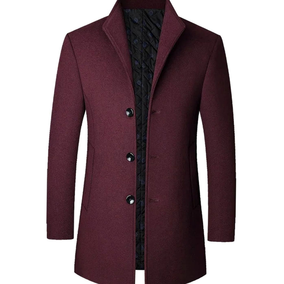 Men's Overcoat | Stand Collar & Tailored Fit