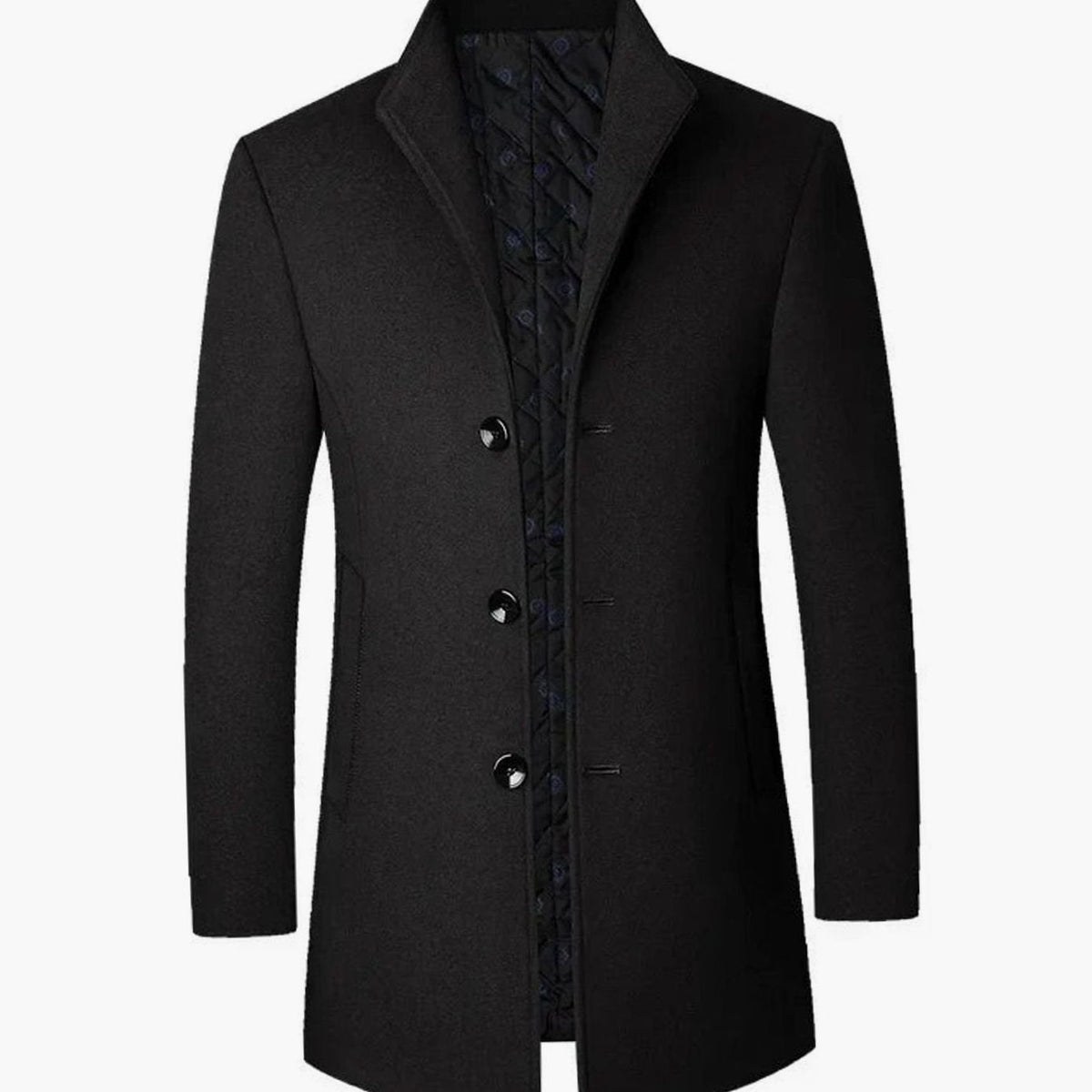 Men's Overcoat | Stand Collar & Tailored Fit