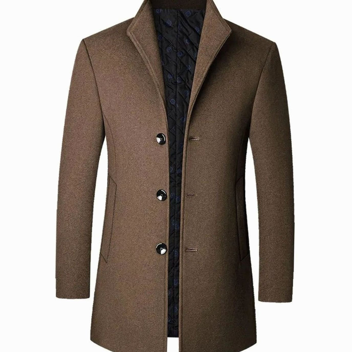 Men's Overcoat | Stand Collar & Tailored Fit