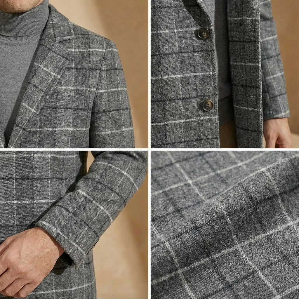 Men's Plaid Overcoat | Slim Tailored Fit