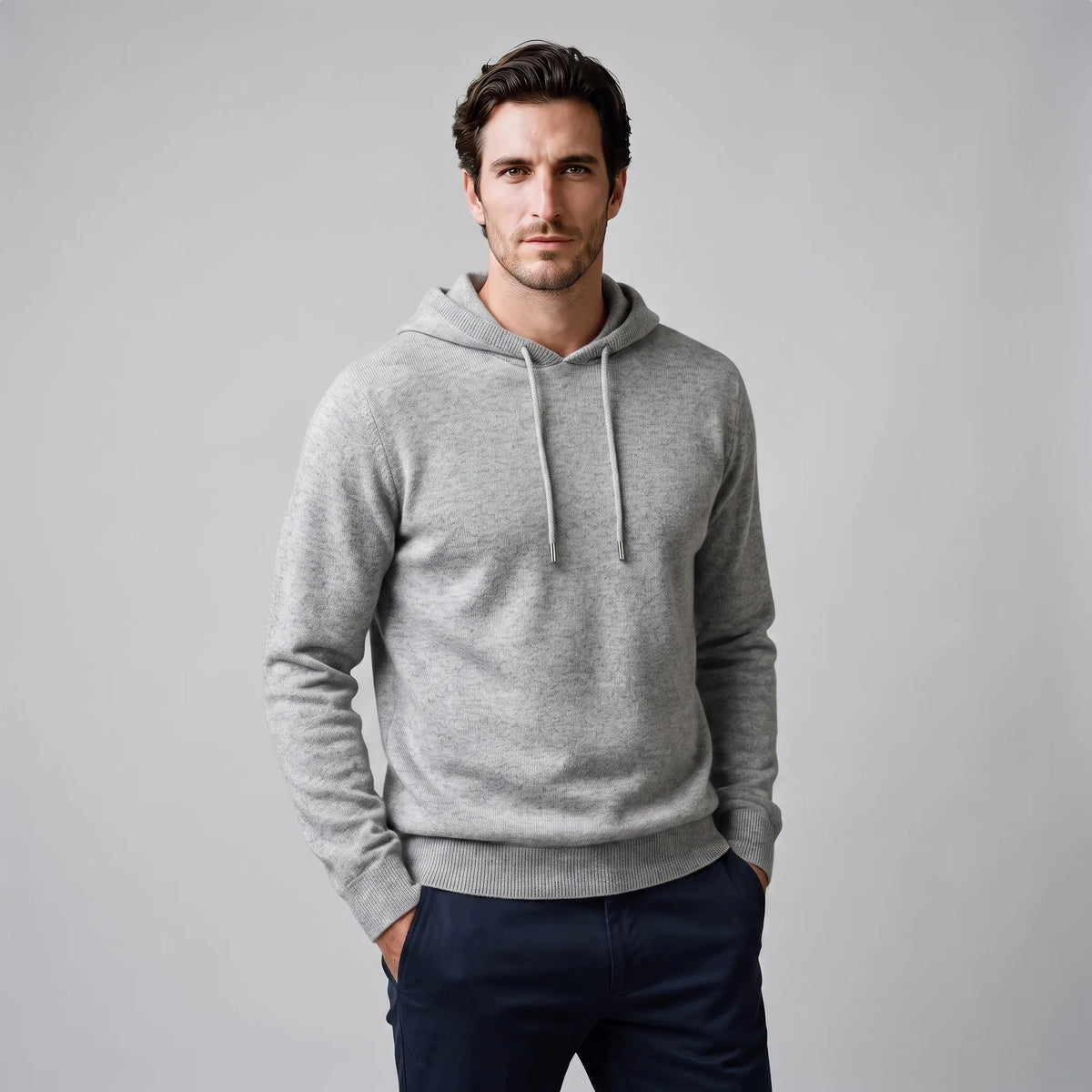 Men's Smart Casual Hoodie | Ribbed Cuffs & Hem