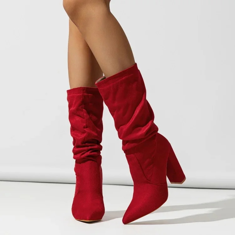 Elowen | Gathered Shaft Mid-Calf Boots