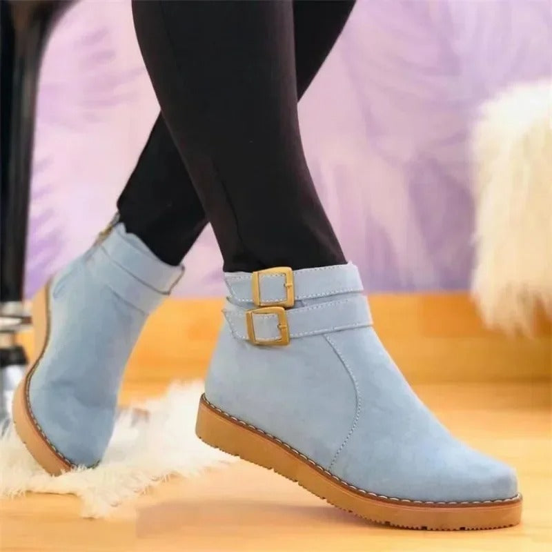 Quintessa | Double Buckle Strap Ankle Boots