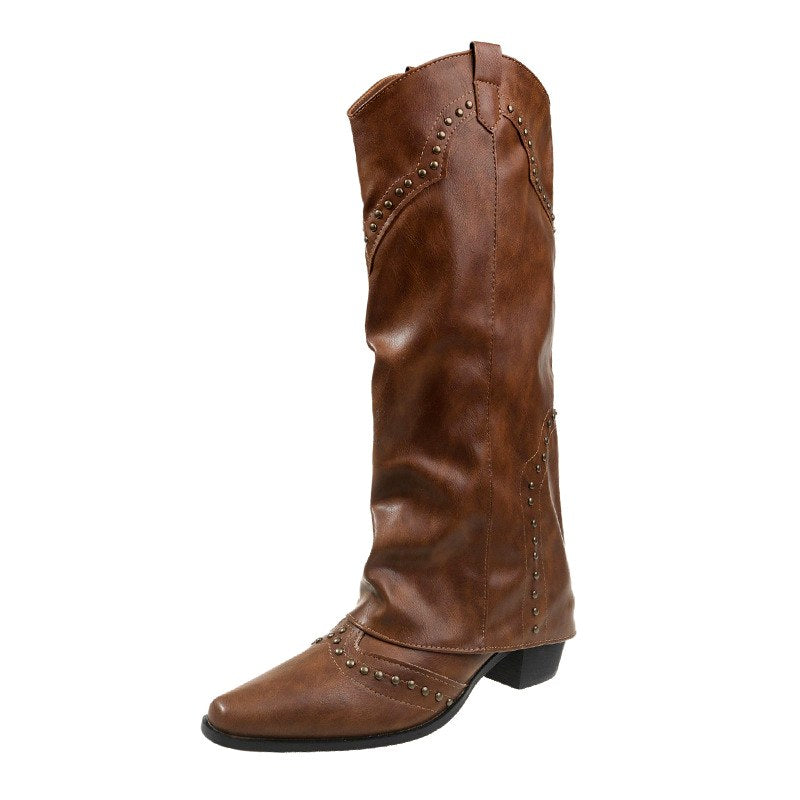 Naomi - Women’s Studded Western Knee-High Boots