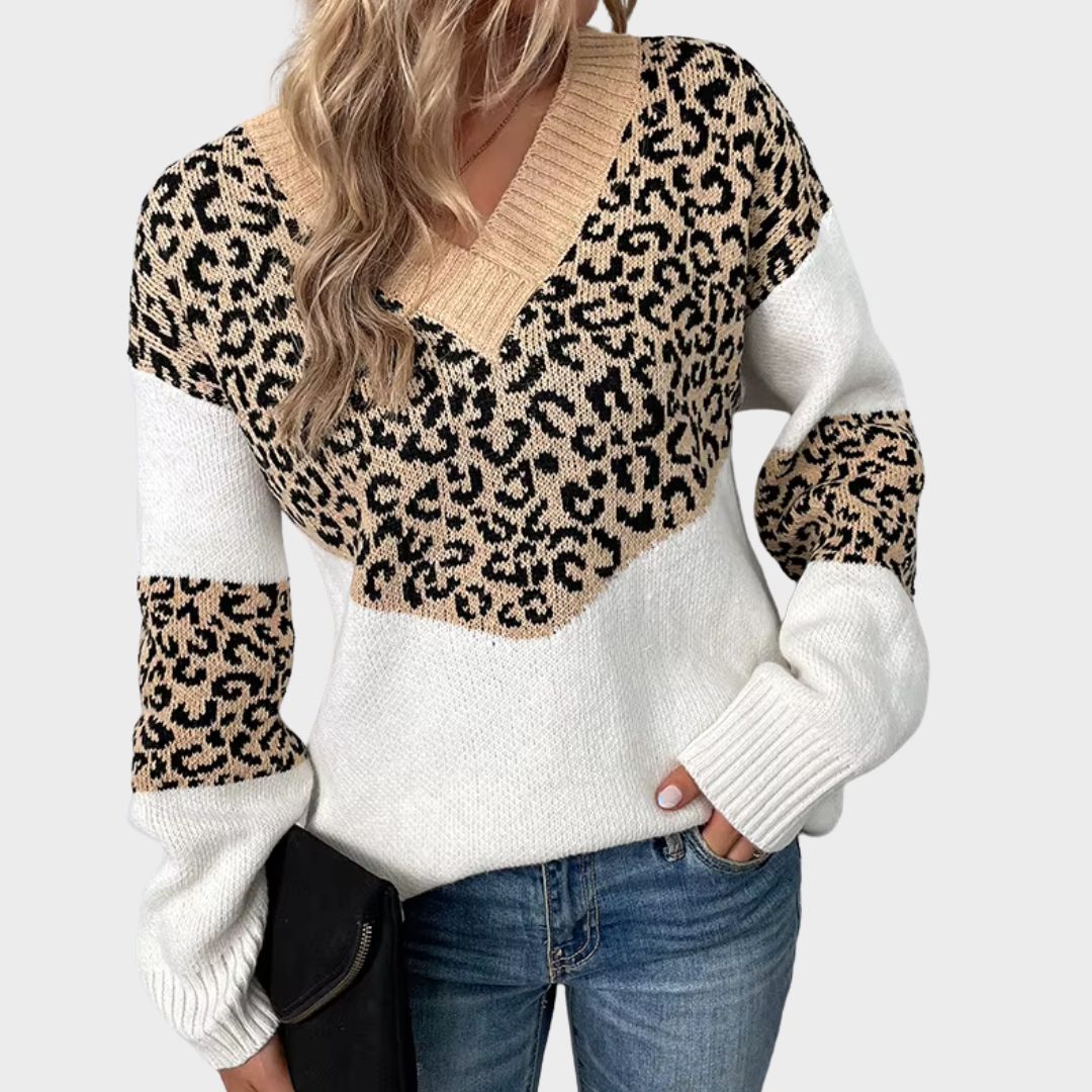 Josephine | V-neck Leopard Sweater