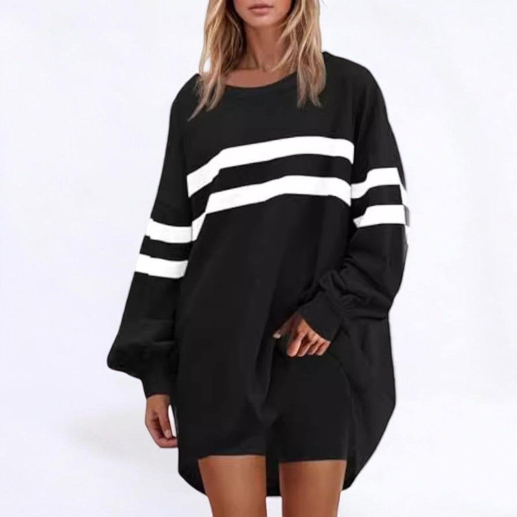 Women's Oversized Stripe Sweater | Longline Relaxed Fit Top