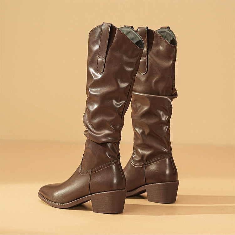Kerensa | Slouch-style Shape Block Heel Ankle Boots