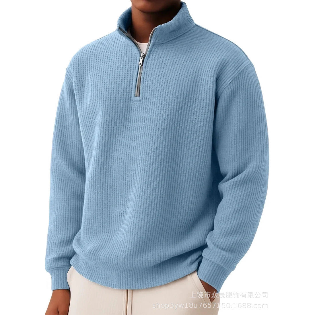 KNIT HALF ZIP SWEATER FOR MEN