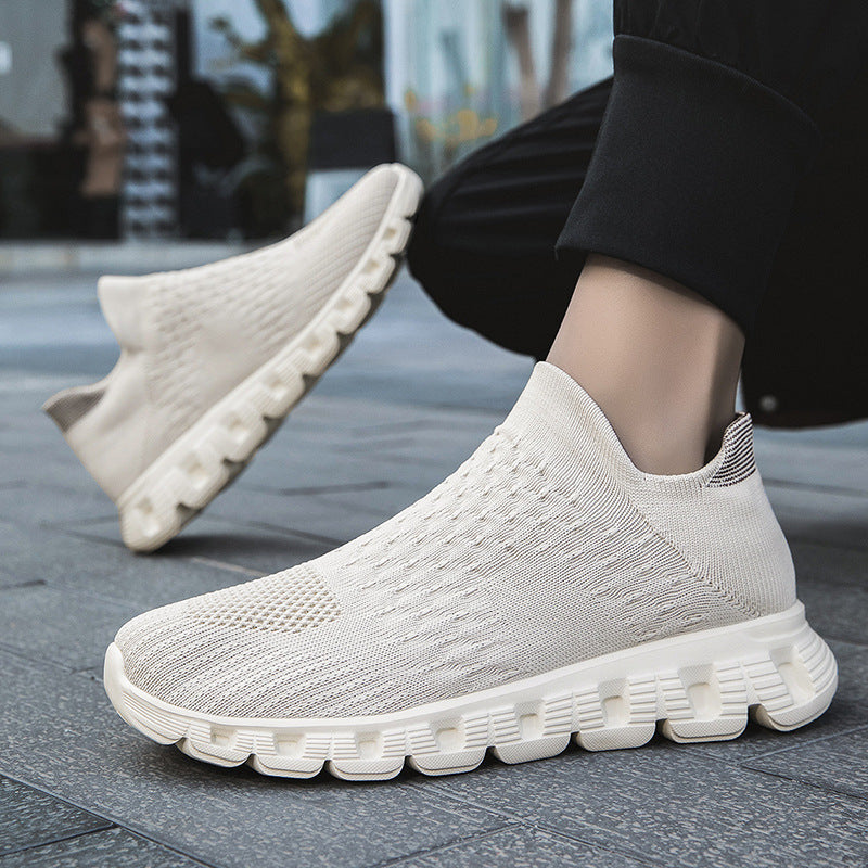 Men's Knitted Slip-On Trainers with Cushioned Sole