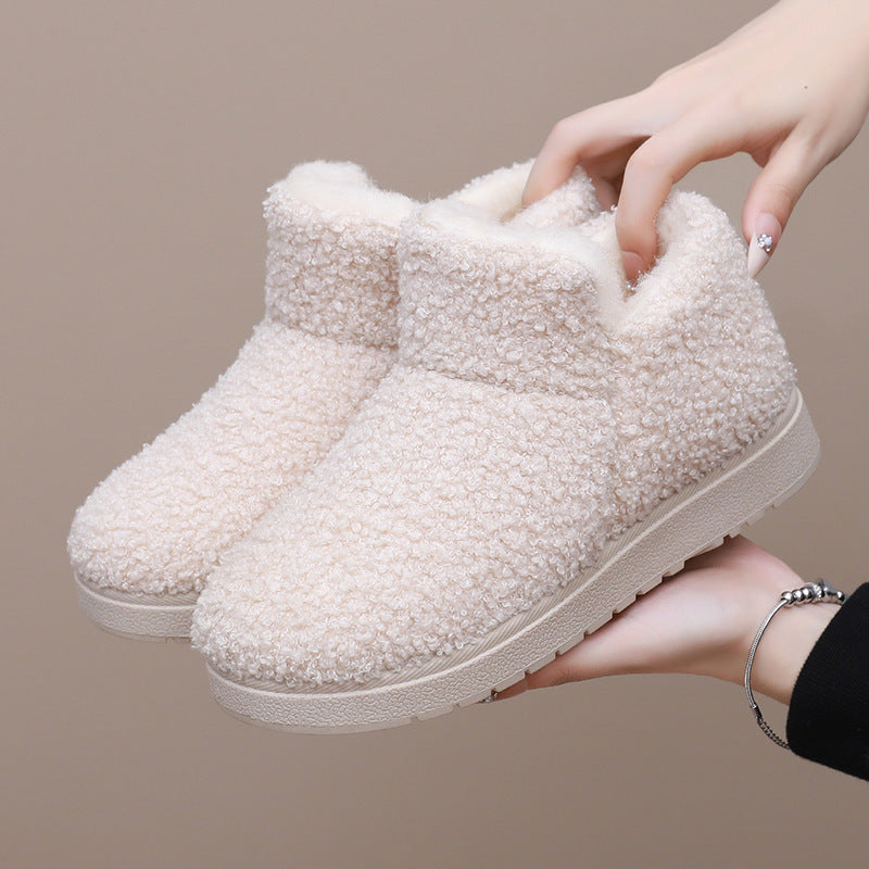 Women's Fleece-Lined Slipper Boots Ankle Height