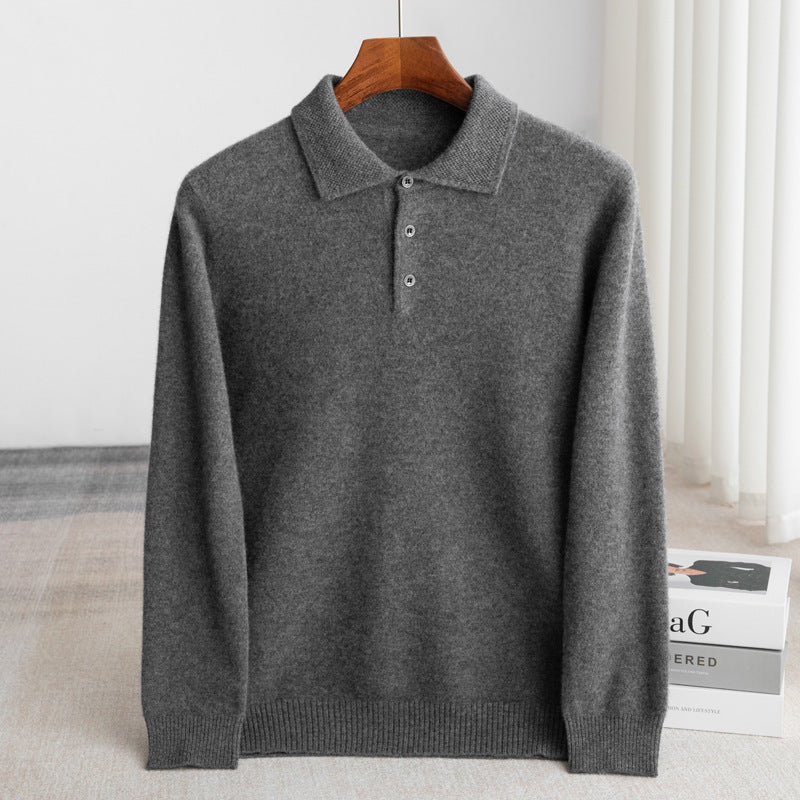 CLASSIC MEN'S POLO SWEATER (premium wool)