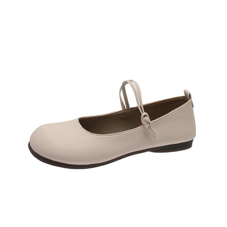 Women's Mary Jane Flats with Ankle Strap and Round Toe
