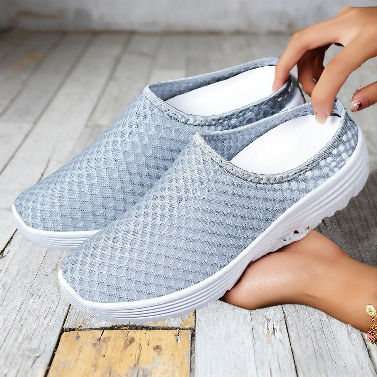 Women's Slip-On Mesh Trainers Breathable Lightweight