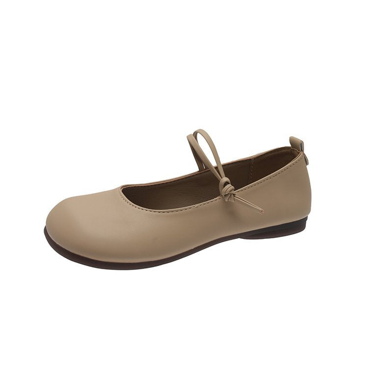 Women's Mary Jane Flats with Ankle Strap and Round Toe