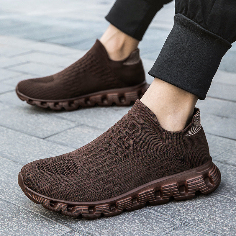 Men's Knitted Slip-On Trainers with Cushioned Sole