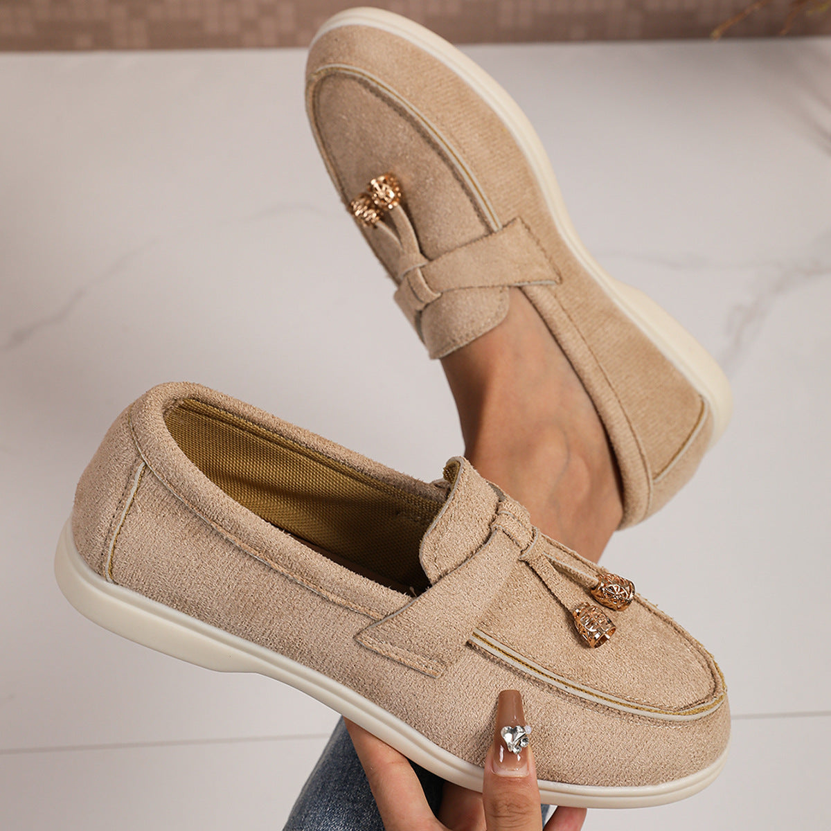 Women's Loafers with Tassel Detail and Cushioned Sole