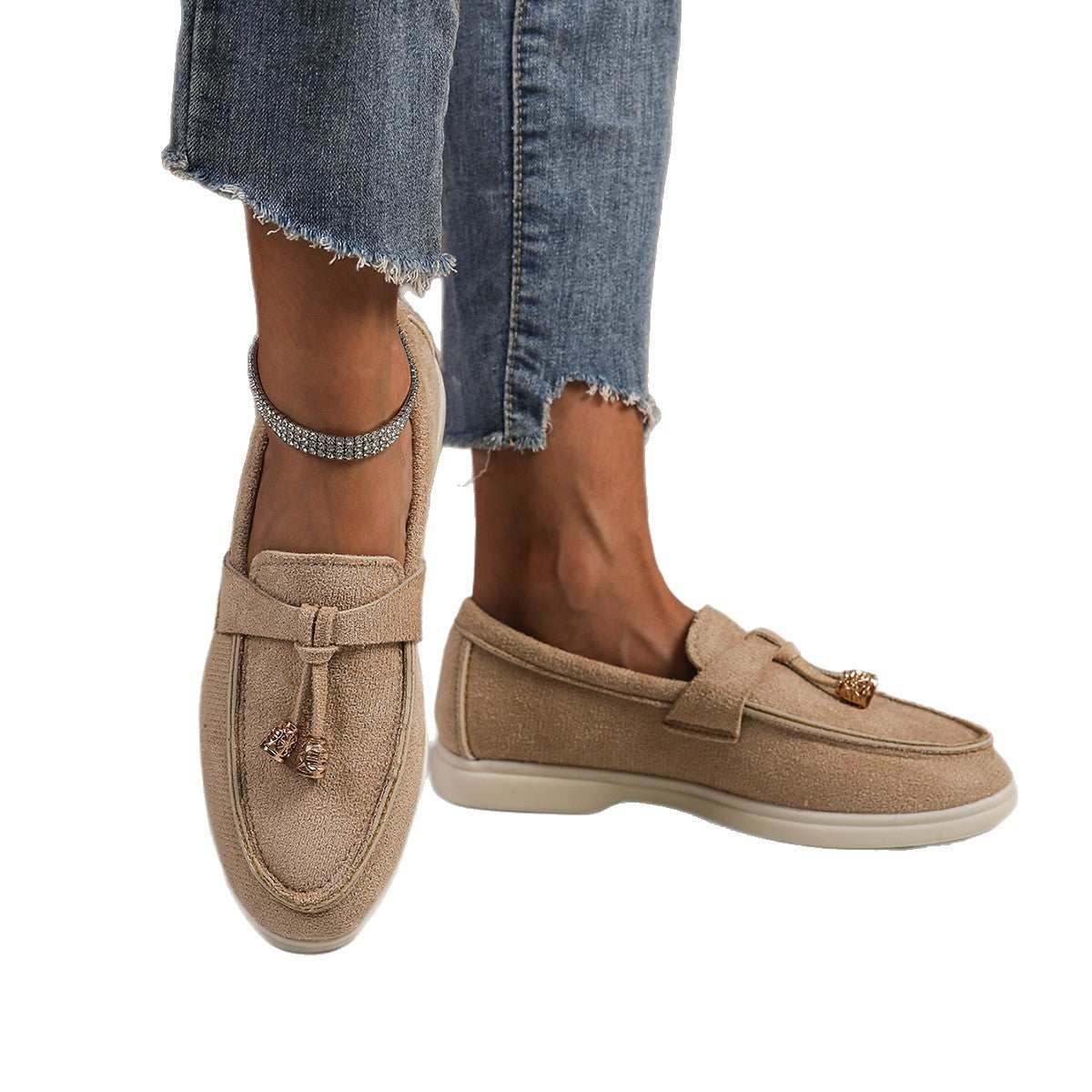 Women's Loafers with Tassel Detail and Cushioned Sole
