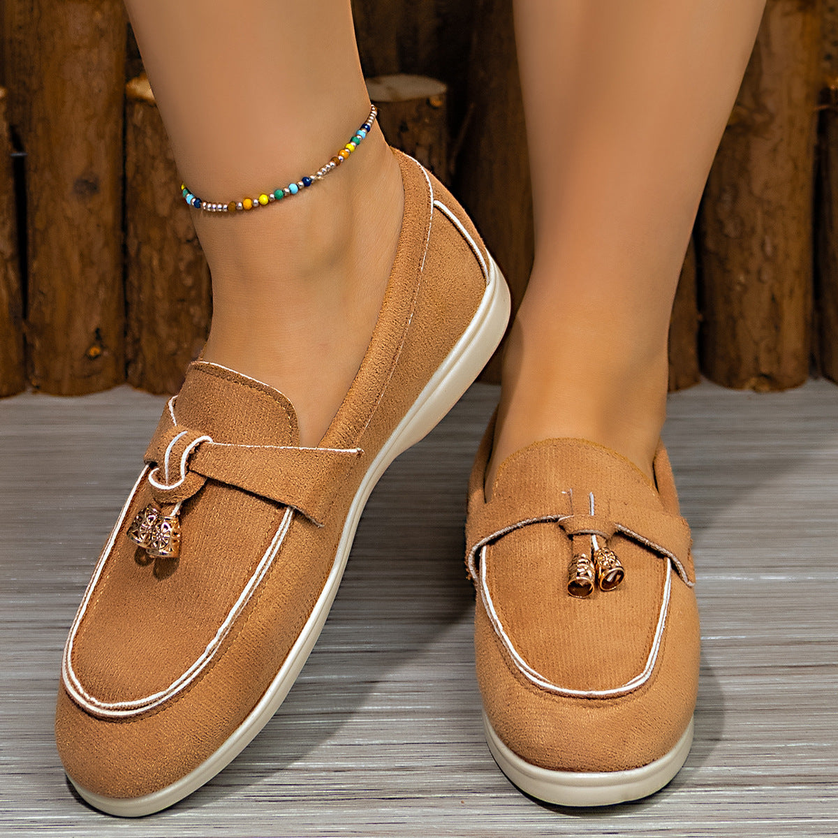 Women's Loafers with Tassel Detail and Cushioned Sole