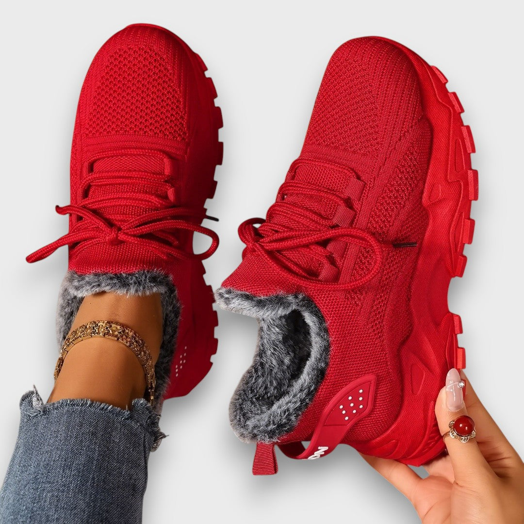 Women's Lace-Up Winter Trainers with Faux Fur Lining