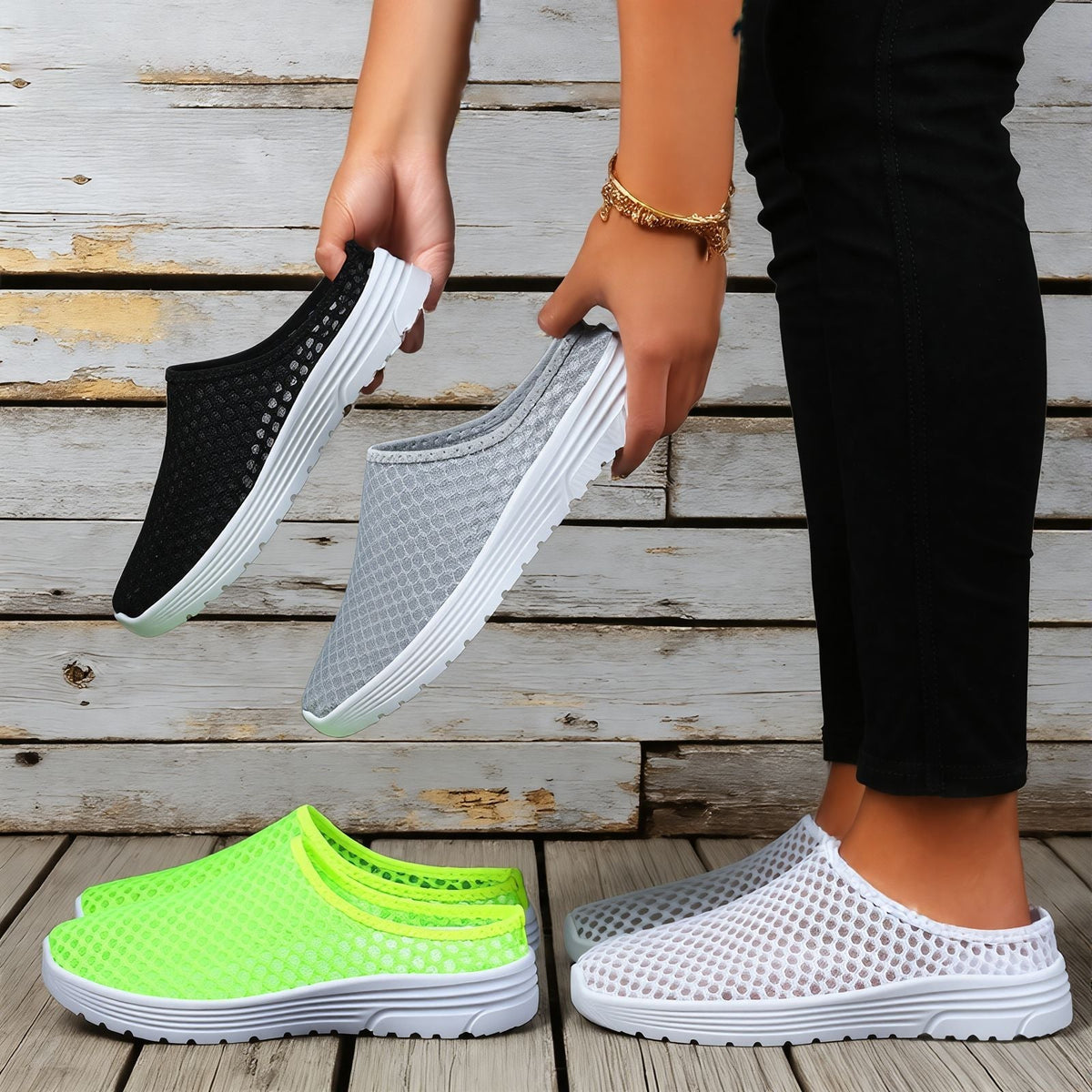 Women's Slip-On Mesh Trainers Breathable Lightweight
