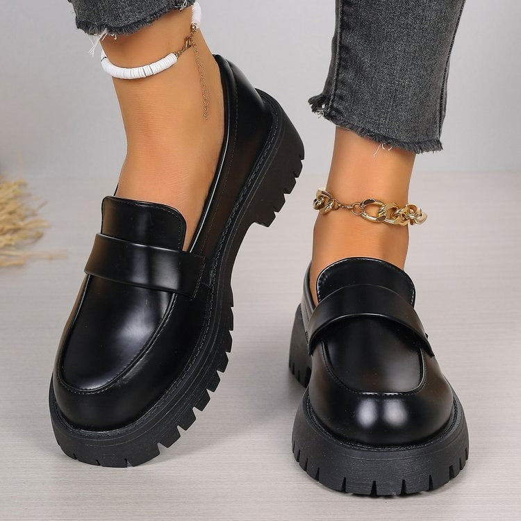 Women's Platform Loafers with Chunky Lug Sole