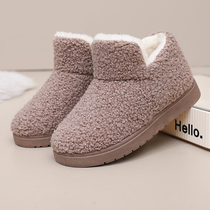 Women's Fleece-Lined Slipper Boots Ankle Height