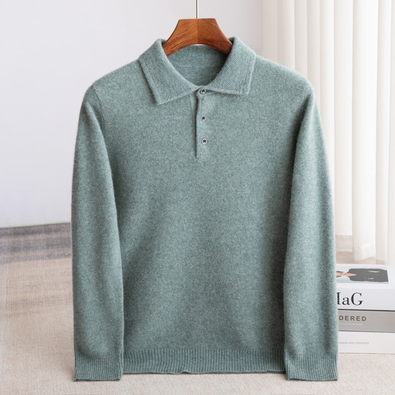 CLASSIC MEN'S POLO SWEATER (premium wool)