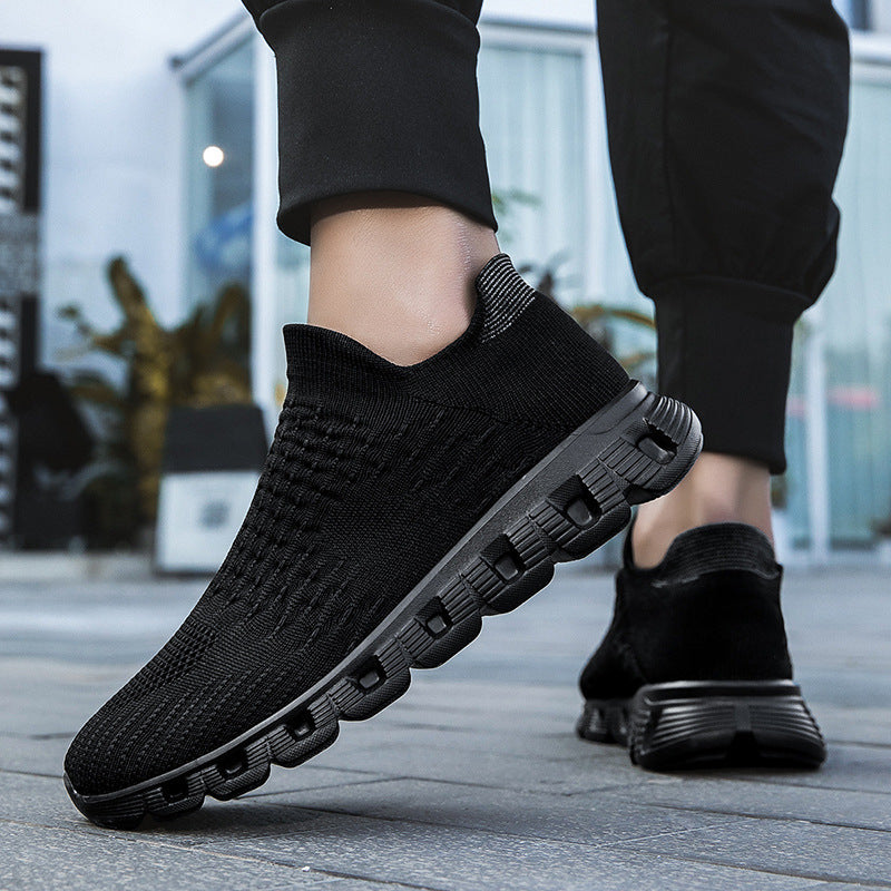 Men's Knitted Slip-On Trainers with Cushioned Sole