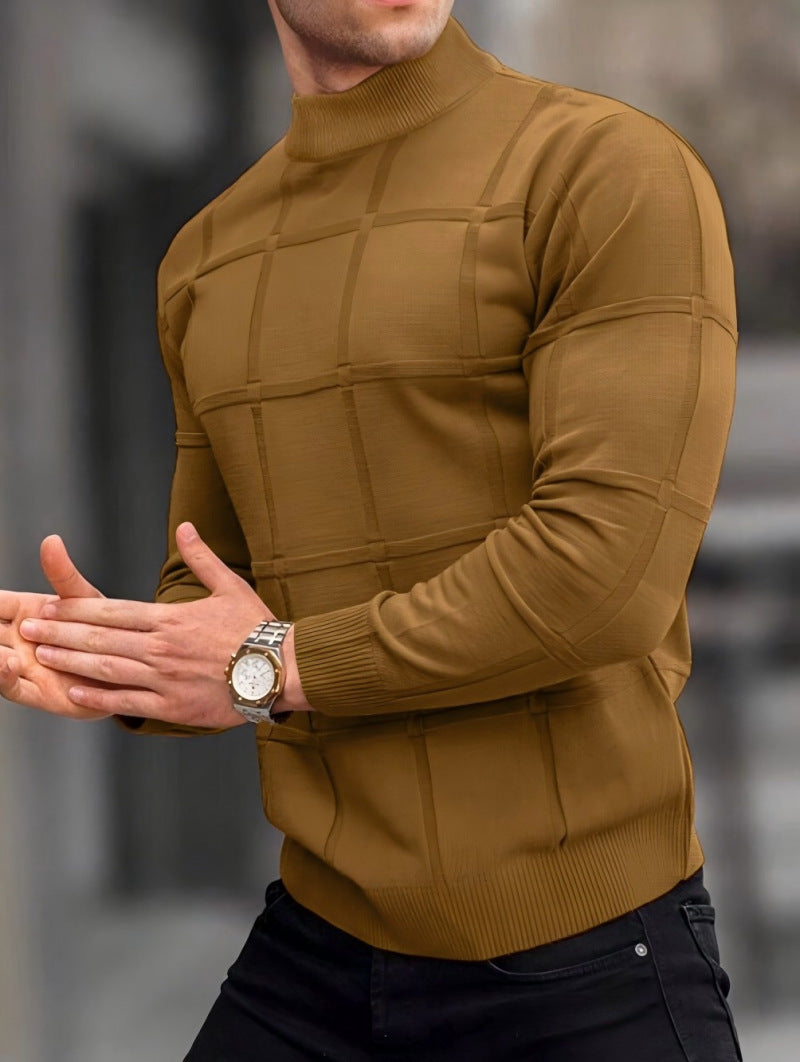 Men's Cotton Roll Neck Knit Jumper