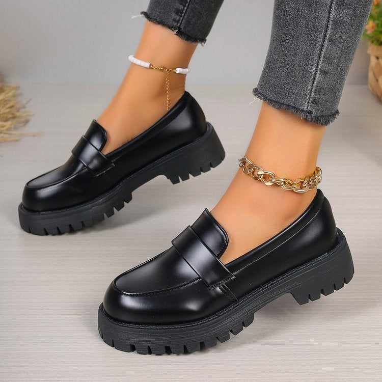 Women's Platform Loafers with Chunky Lug Sole