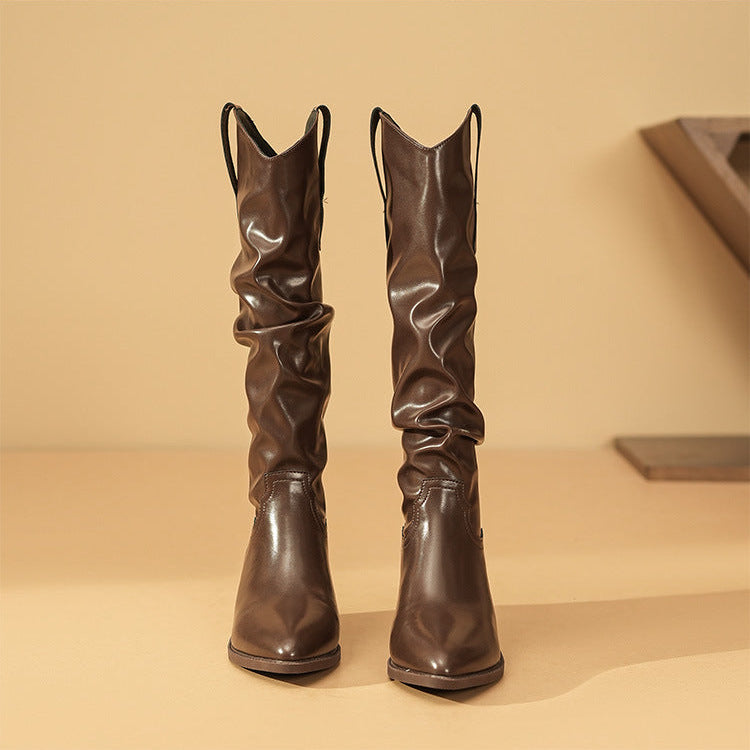 Kerensa | Slouch-style Shape Block Heel Ankle Boots