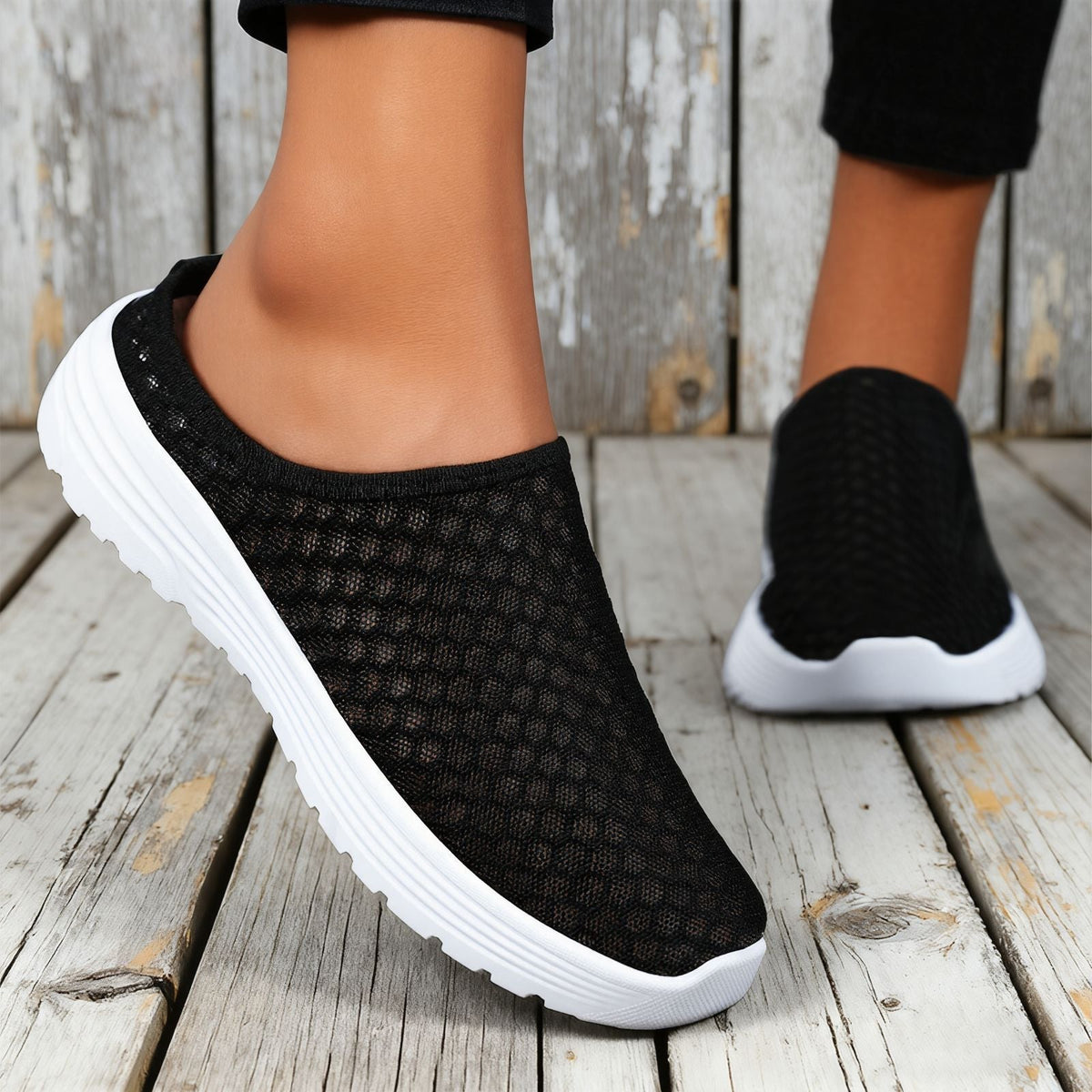 Women's Slip-On Mesh Trainers Breathable Lightweight