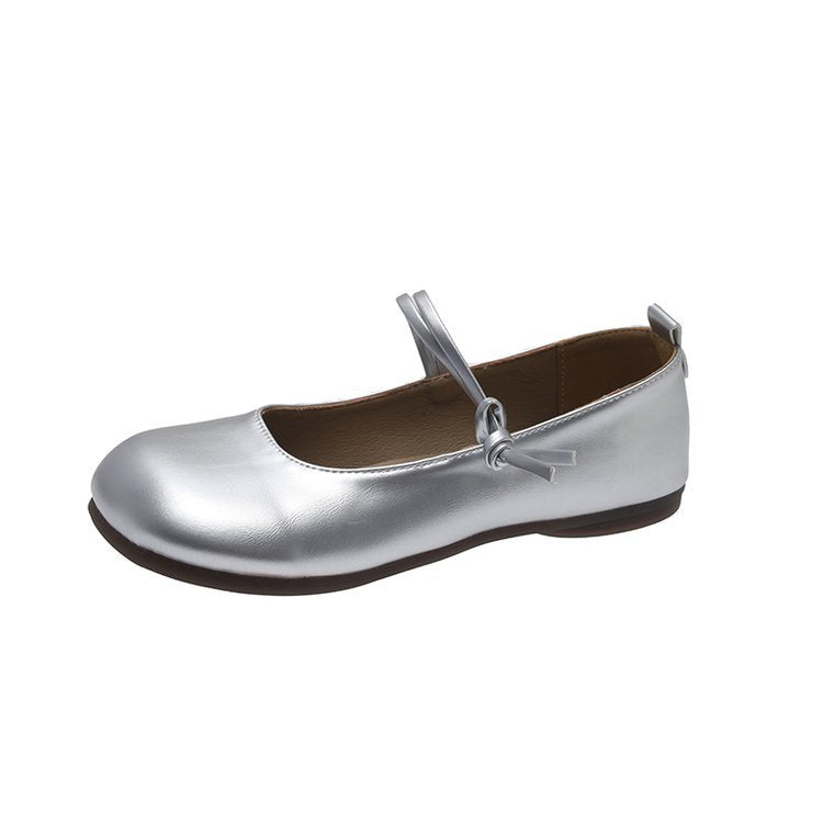 Women's Mary Jane Flats with Ankle Strap and Round Toe