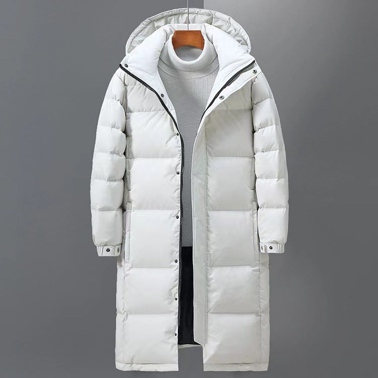 LONG HOODED PUFFER COAT FOR MEN