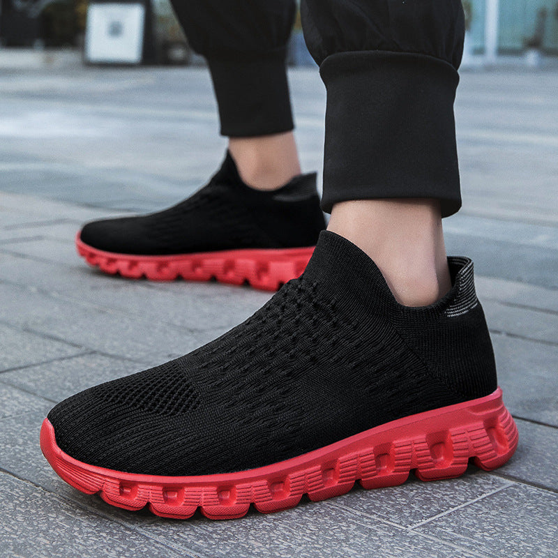 Men's Knitted Slip-On Trainers with Cushioned Sole