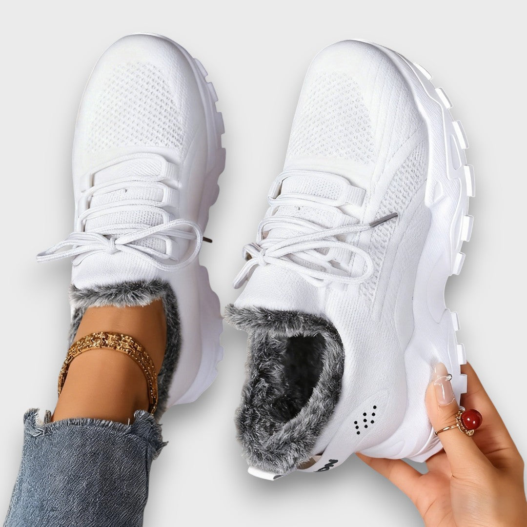 Women's Lace-Up Winter Trainers with Faux Fur Lining