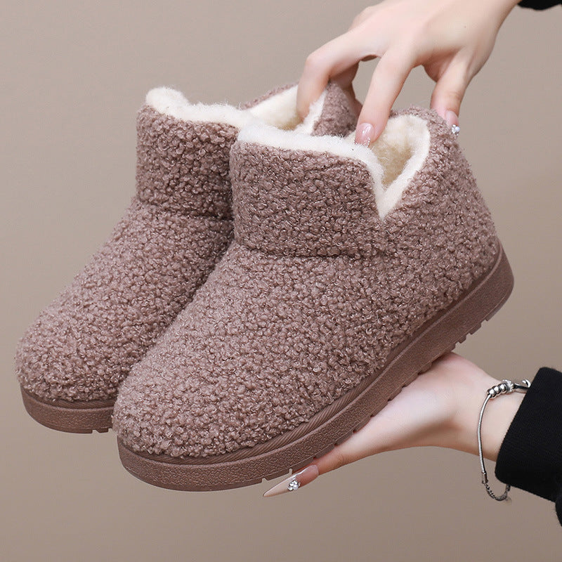 Women's Fleece-Lined Slipper Boots Ankle Height