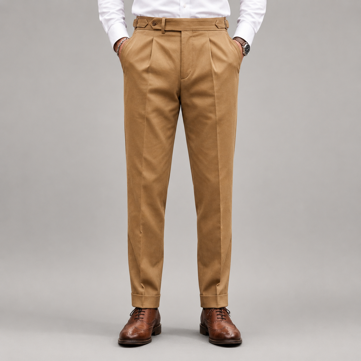 Oliver - Men's Straight-Leg Cotton Twill Trousers