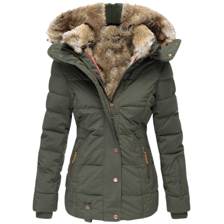 Radmila | Faux Fur Lined Stand Collar Winter Coat