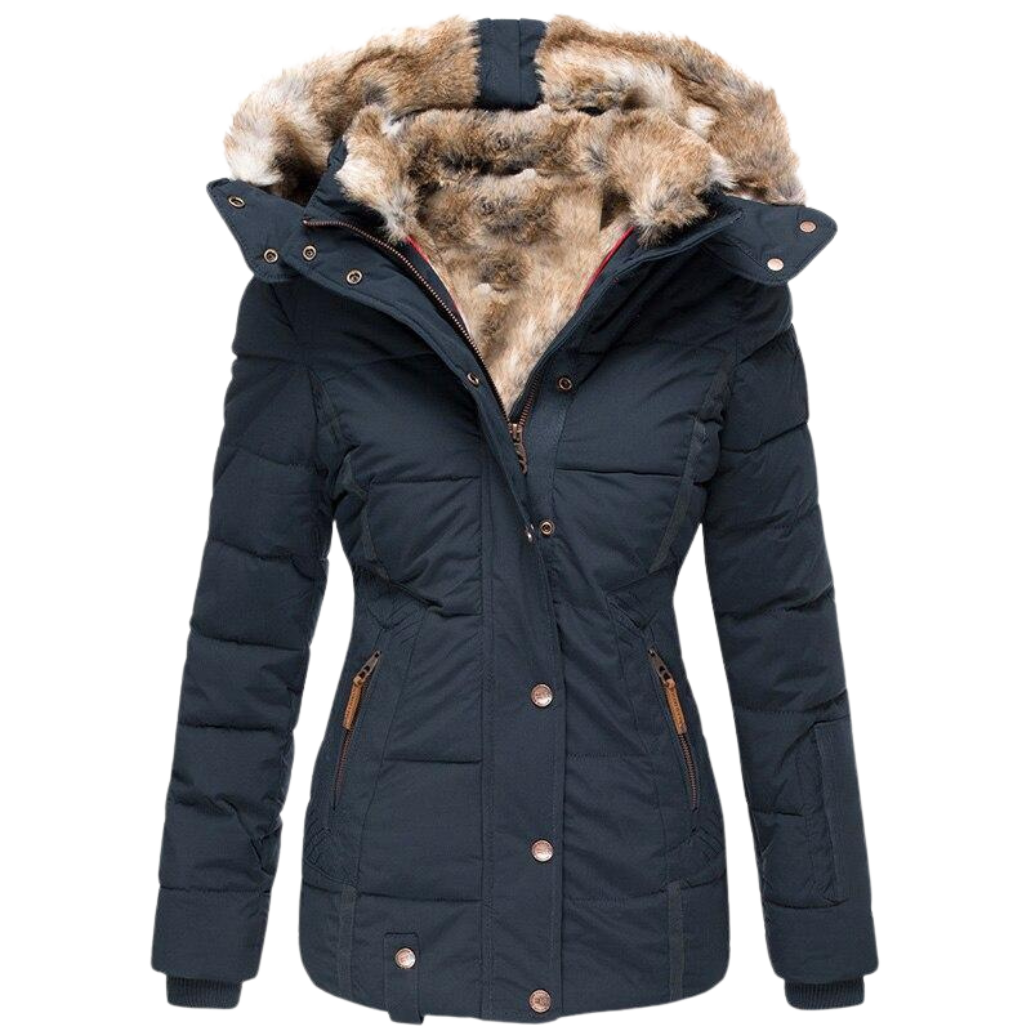 Radmila | Faux Fur Lined Stand Collar Winter Coat