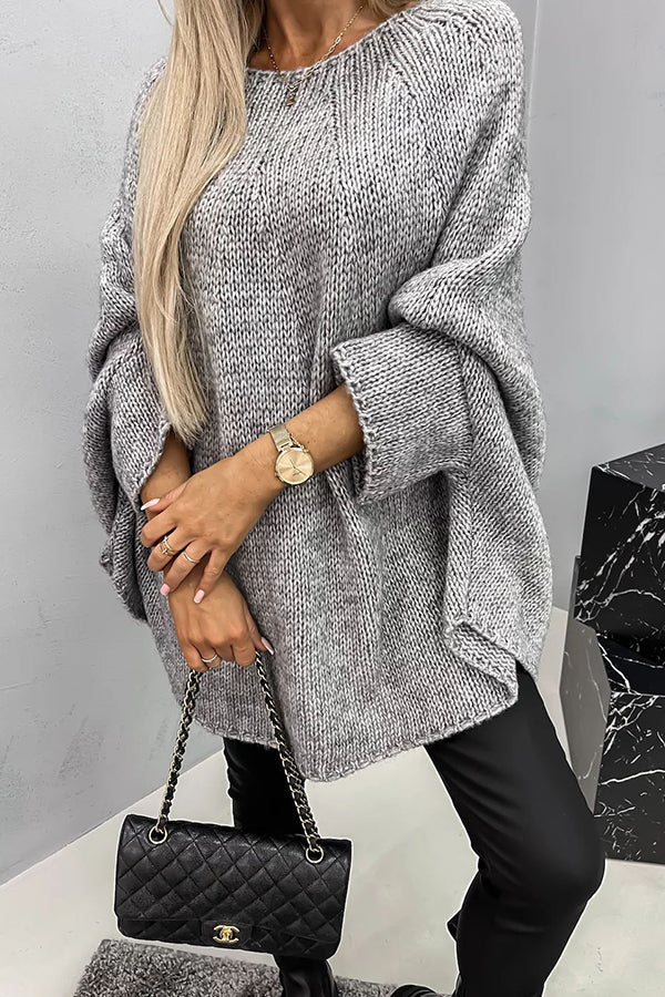 Maren-Pearl Cable Wide Sleeve Sweater