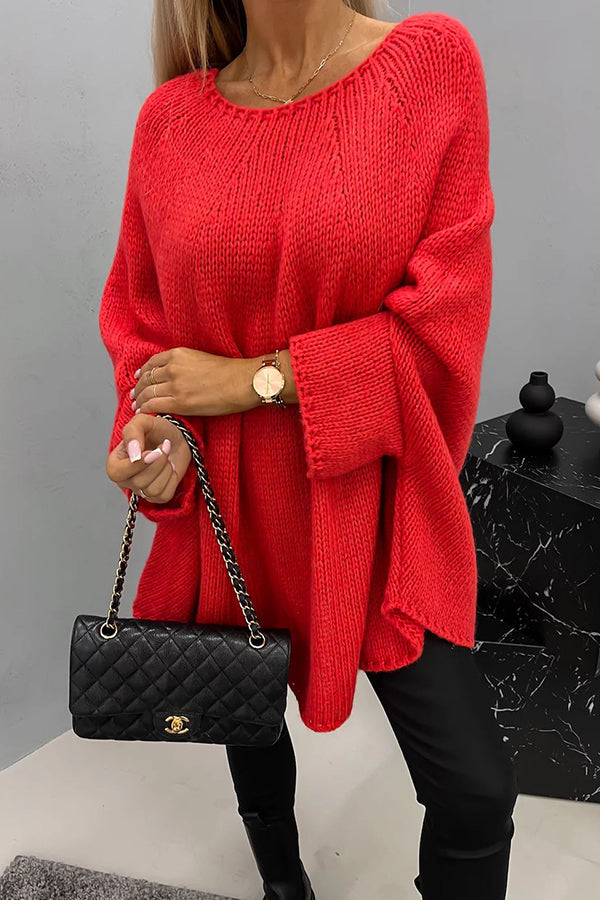 Maren-Pearl Cable Wide Sleeve Sweater