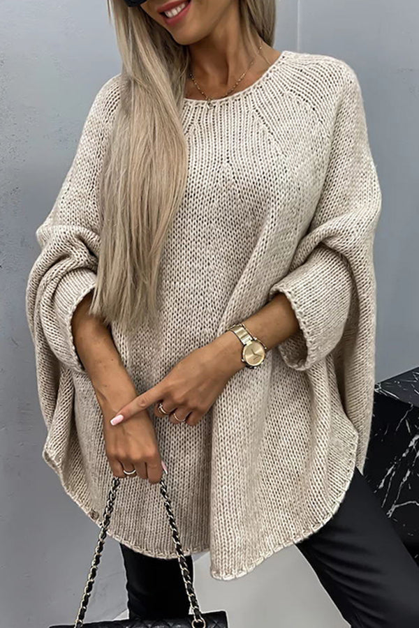 Maren-Pearl Cable Wide Sleeve Sweater