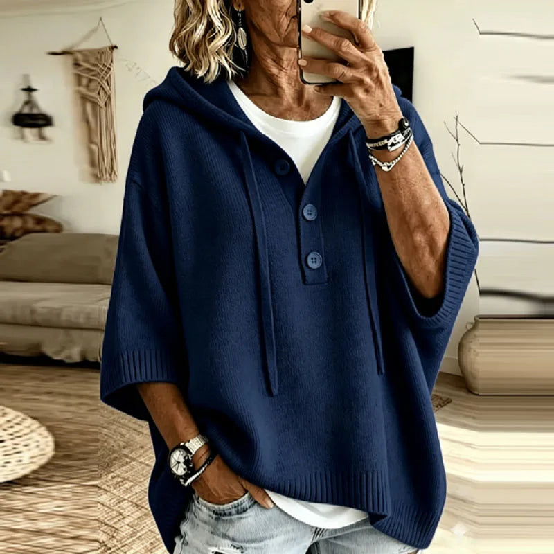 Petra-Faye Hooded Button Knit Sweater