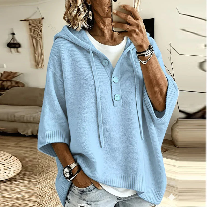Petra-Faye Hooded Button Knit Sweater