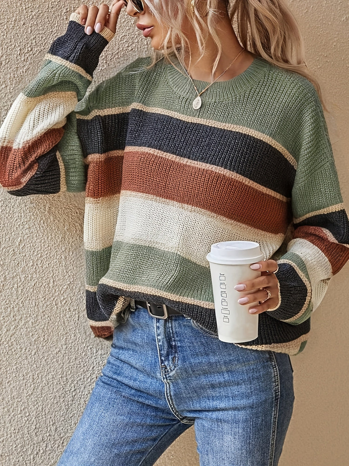 Xanthe Bold Stripe Oversized Sweater