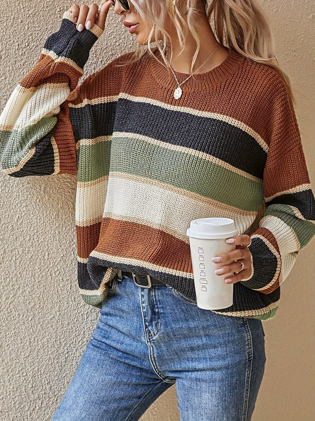 Xanthe Bold Stripe Oversized Sweater