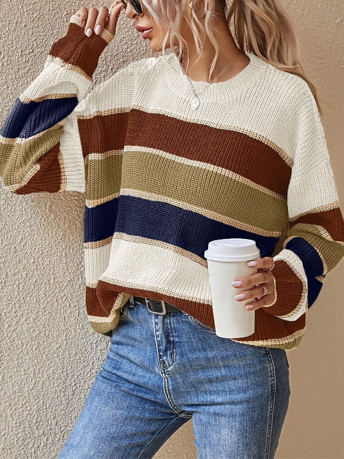 Xanthe Bold Stripe Oversized Sweater