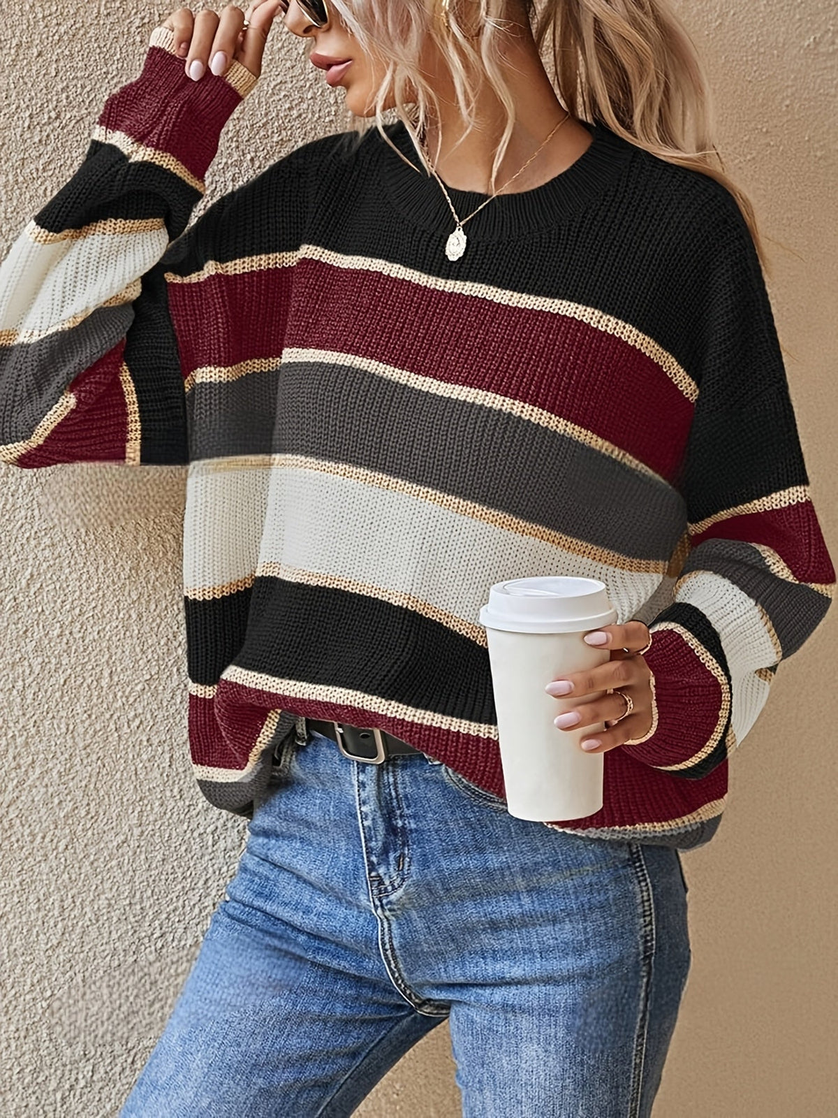 Xanthe Bold Stripe Oversized Sweater